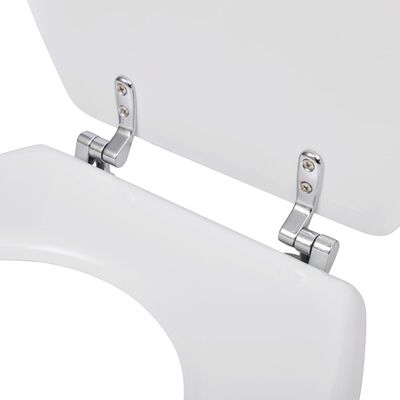 vidaXL Тоалетни седалки с капаци, 2 бр, МДФ, бели