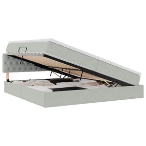 vidaXL Легло с място за съхранение Светлосиво 200 x 200 cm Кадифе
