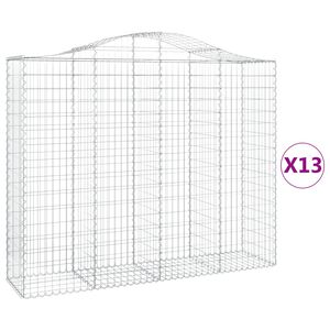 vidaXL Габионни кошници арка 13 бр 200x50x160/180см поцинковано желязо