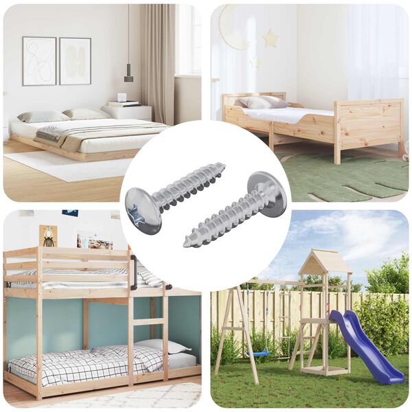 vidaXL Самонарезен гвоздей 2 pcs Цинковано 4 x 20 мм Стомана