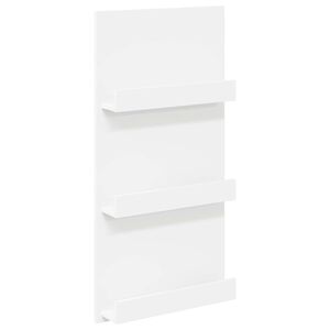 vidaXL Етажерка за списания Бяло 51 x 11 x 102 см Инженерна дървесина