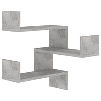 vidaXL Стенен ъглов рафт, бетонно сив, 40x40x50 см, ПДЧ