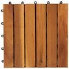 vidaXL Плочка за decking 10 pcs Кафяво 30 x 30 cm Дърво от Акация