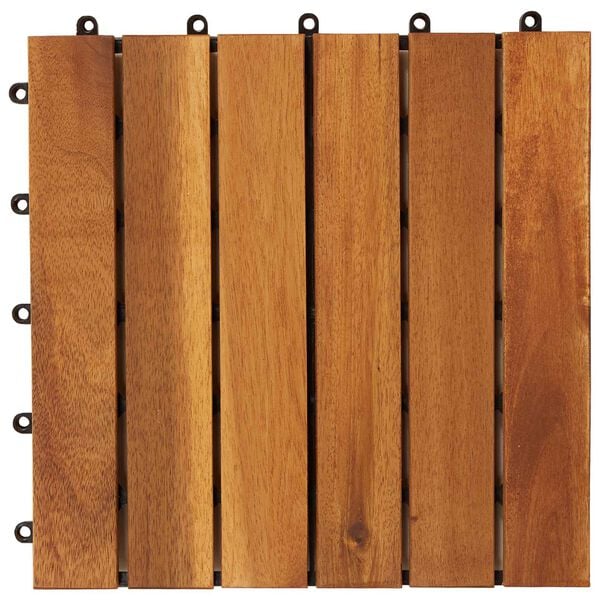 vidaXL Плочка за decking 10 pcs Кафяво 30 x 30 cm Дърво от Акация
