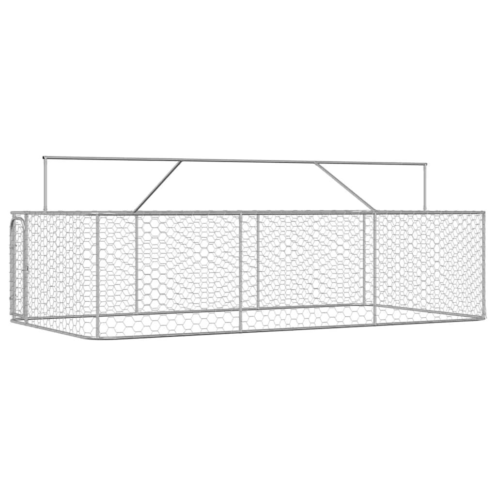 vidaXL Дворна клетка за кучета с покрив, 400x200x150 см