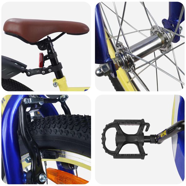 vidaXL Детски Велосипед 20 инча за 6&ndash;11 години Жълто