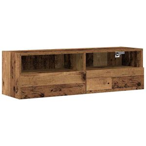 vidaXL TV стенен шкаф 100 x 30 x 30 cm Старо дърво Инженерна дървесина