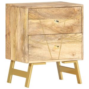 vidaXL Нощно шкафче, 40x30x50 см, мангово дърво масив