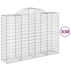 vidaXL Габионни кошници арка 30 бр 200x50x140/160см поцинковано желязо