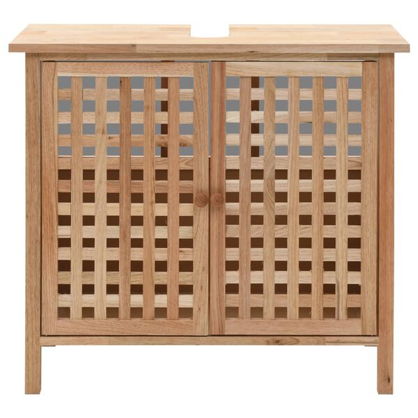 vidaXL Шкаф за мивка, орехово дърво масив, 66x29x61 см