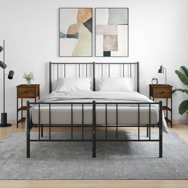 vidaXL Нощни шкафчета 2 бр кафяв дъб 34x36x70 см инженерно дърво