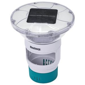 Bestway Плаваща соларна лампа с LED ленти Бяло &Oslash; 7,6 см PC и ABS