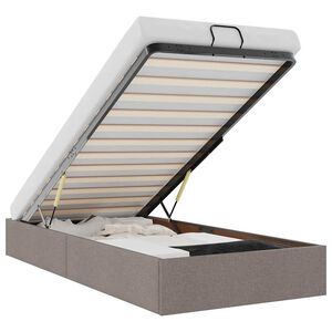 vidaXL Османска рамка за легло без матрак, таупе, 100x200 см, плат