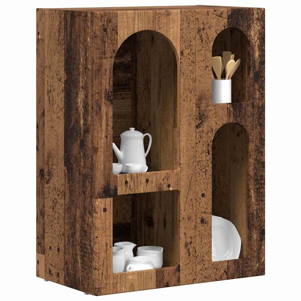 vidaXL Служебен шкаф Старо дърво 59 x 35 x 80.5 см Инженерно дърво