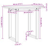vidaXL Трапезна маса О-образна рамка 80x50x75,5 см бор масив и стомана