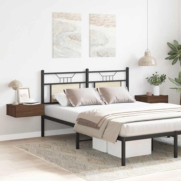 vidaXL Плаващи нощни шкафчета 2 бр кафяво дъб 40x30x15 см инж. дърво