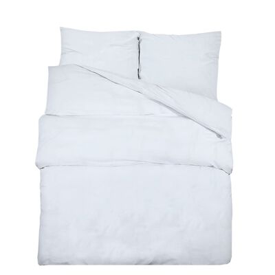 vidaXL Комплект спално бельо, бял, 220x240 см, памук
