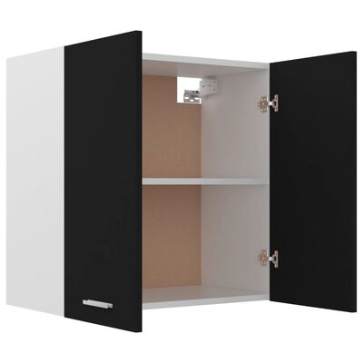 vidaXL Висящ шкаф, черен, 60x31x60 см, ПДЧ