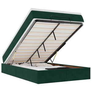 vidaXL Османска легло с матрак, тъмнозелено, 120x200 см, кадифе