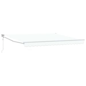 vidaXL Сгъваем навес Бяло 400 &times; 300 cm Полиестер и алуминий