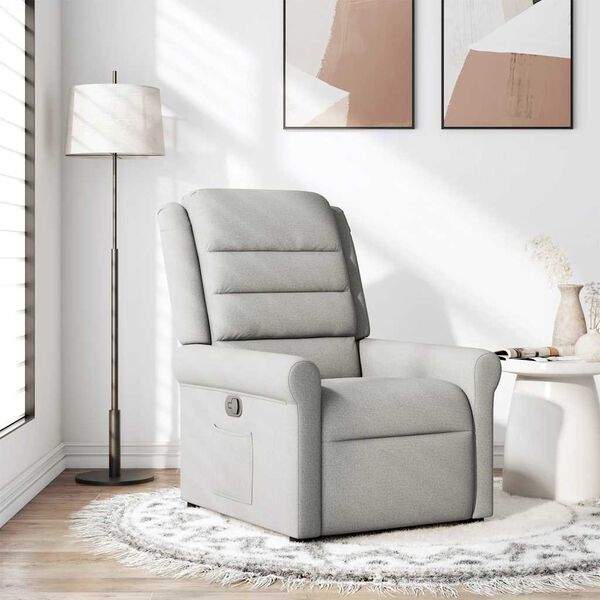 vidaXL Recliner Chair Cloud Grey Fabric