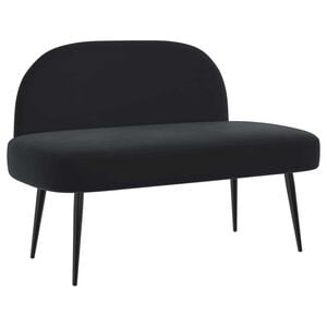 vidaXL Мек бенч с облегалка Черно 110 x 60 x 76 cm Кадифе
