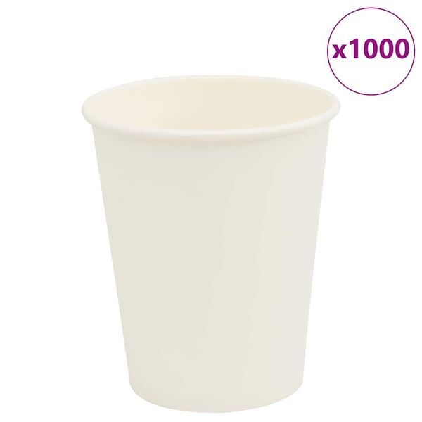 vidaXL хартиени чаши за кафе 1000 бр. 8oz 200ml White