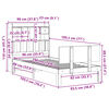 vidaXL Легло с рафтове за книги, без матрак, 90x190 см, бор масив
