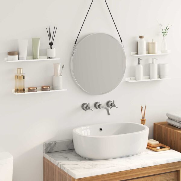 vidaXL Плаващ рафт 4 pcs Бял 40 x 9 x 2,5 см Стомана