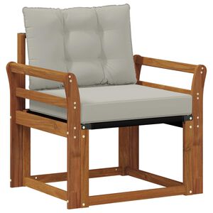 vidaXL Външен диван Солидно акациево дърво и текстилена