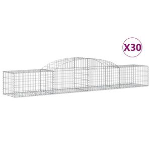 vidaXL Габионни кошници арка 30 бр 300x50x40/60 см поцинковано желязо
