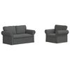 vidaXL Комплект дивани 2 pcs Тъмен сив 155 x 82 x 80 см текстил