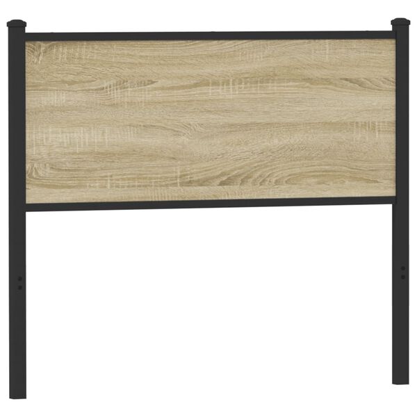 vidaXL Резервна табла за легло, сонома, 107 см, инженерно дърво и стомана