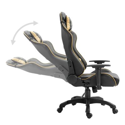 vidaXL Геймърски стол, златисто, изкуствена кожа