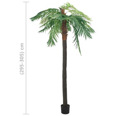 vidaXL Изкуствена финикова палма със саксия, 305 см, зелена