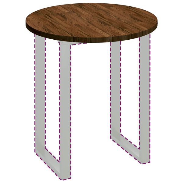 vidaXL Топ за маса Тъмен кафяв &Oslash; 70 x 2,5 cm Масивен дъб