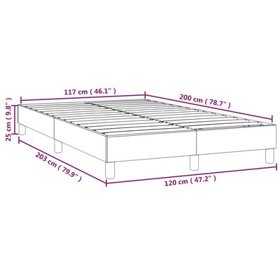 vidaXL Боксспринг рамка за легло зелена 120x200 см плат