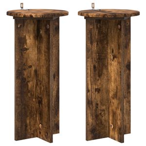 vidaXL Стойка за растения 2 бр. Опушен дъб 29,5 x 29,5 x 60 см
