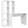 vidaXL Бюро Бяло Инженерна дървесина 138,5 x 55 x 143 см
