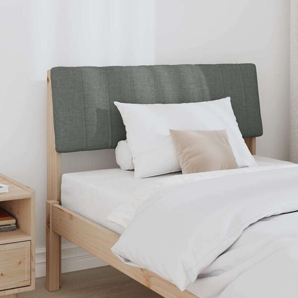 vidaXL Тапицирана табла Тъмен сив 90 cm Солидно борово дърво