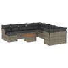 vidaXL Градински комплект диван с възглавници 12 части сив полиратан