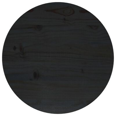 vidaXL Плот за маса, черен, Ø40x2,5 см, бор масив
