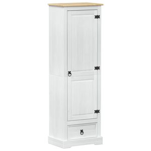 vidaXL Шкафове с чекмедже Бяло 55 x 38 x 170 см Солидно борово дърво