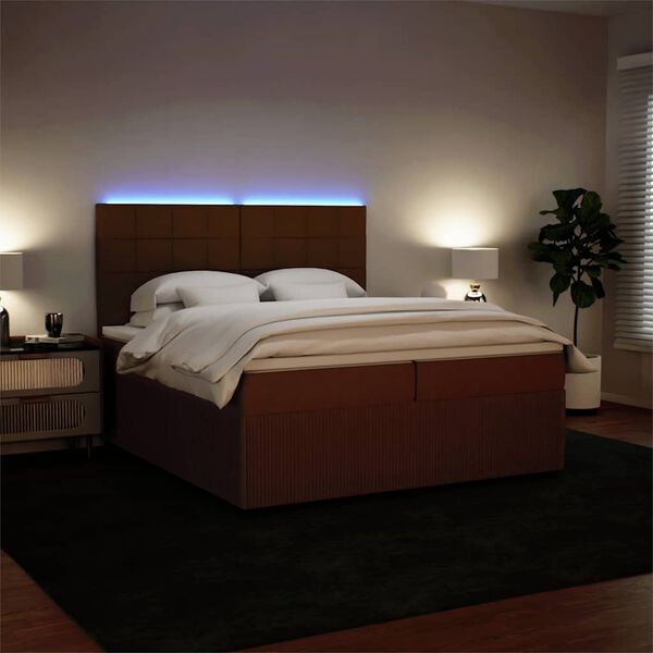 vidaXL Боксспринг легло с матрак, розово, 200x200 см, кадифе