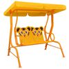 vidaXL Детска градинска люлка, жълта, 115x75x110 см, текстил