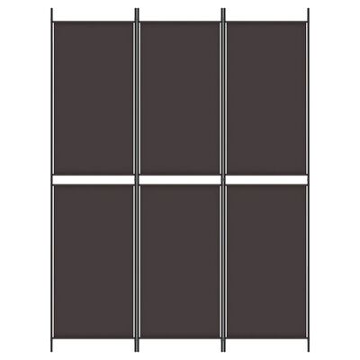 vidaXL Параван за стая, 3 панела, кафяв, 150x200 см, плат