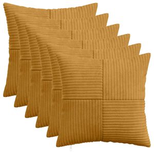 vidaXL Калъфка за възглавница 6 pcs ALMELO Жълто 30 x 30 cm кордурой