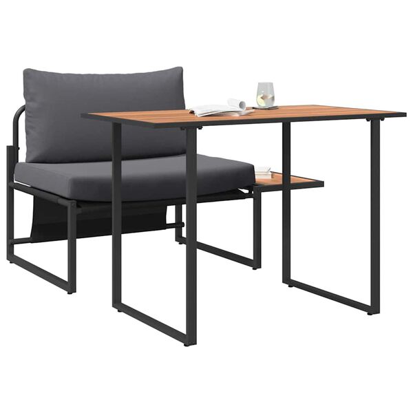 vidaXL Външно стоманено столче 2 pcs Антрацит Стомана