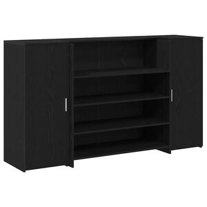 vidaXL Рецепционно бюро, черен дъб, 180x50x103,5 см, инженерно дърво