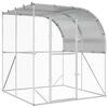 vidaXL Кокошарник Сребристо 200 x 200 x 215 см Поцинкована стомана